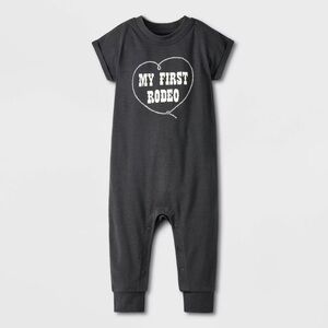 Cat & Jack Baby Girls' My First Rodeo Romper Gray Size 0-3 Months
